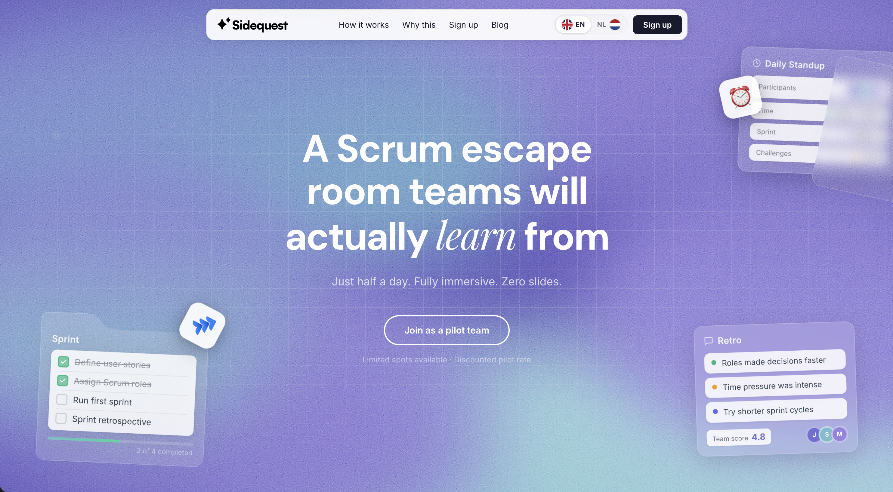 Sidequest - serious gaming website